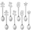 Frgasgds 8 pezzi Cucchiai da dessert in acciaio inossidabile, Cucchiaini da caffè natalizi Cucchiaino Cucchiaino Gelato Zucchero Cucchiaio in stile natalizio per stoviglie da cucina (D'argento)