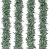 SOMYTING 4 ghirlande di eucalipto artificiale con foglie di salice, foglie verdi, ghirlanda di fiori bianchi, pianta artificiale sospesa, per sfondo, decorazione di nozze, centrotavola