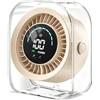 duludulu Ventilatore da tavolo ricaricabile tramite USB, ventilatore da tavolo silenzioso con 100 velocità, ventola di raffreddamento turbo, display digitale HD, montaggio a parete e scrivania, regolabile a