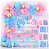 QIFU 154 Pezzi Gender Reveal Party Decorazione - Baby Shower Decorazioni Include Kit Arco Palloncini Rosa e Azzurri, Scatola Trasparente, Gender Reveal Tovaglie Per Benvenuto Nascita Bambino, Baby Shower