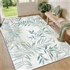 FTCJWL Tappeto Cameretta Bambina Con Stampe Botaniche verde Tappeto Scendiletto per Camera Da Letto, Soggiorno，Sala Da Pranzo, Ufficio，Corridoio, Comodino-Verde