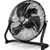 TRESKO AERSON Ventilatore da pavimento 30 cm, con 3 livelli di potenza, ventilatore 45W, alto flusso d'aria, struttura robusta in metallo, angolo di inclinazione ca. 110 gradi