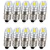 Ruiandsion Lampadina LED E10 con base a vite, 4,5 V, non polarità, chip 3030 2SMD, 6000 K, colore bianco, per torce elettriche, confezione da 10