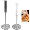 Futuhada 2 Pezzi Schiacciapatate Acciaio Inox, Passapatate Manuale con Manico Ergonomico, Passaverdura Professionale Antiruggine, Lavabile in Lavastoviglie, Gadget da Cucina per Patate Verdure Frutta (24x9 cm)