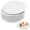 Qnbonrich Set di 6 piatti da dessert da 18 cm, in melamina, colore bianco | Leggero, infrangibile, impilabile, lavabile in lavastoviglie, 17,8 cm, per torte, colazione, snack, campeggio