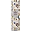 Pierre Tappeti Passatoia KITCHEN anti-macchia anti-scivolo lavabile in lavatrice cm.52x350 tappeto cucina bagno ingresso multiuso, disegno piastrelle pentole cucchiai chef