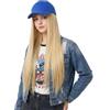 JIAHG Berretto da baseball con parrucca da donna, capelli sintetici lunghi lisci | Cuffia per extension dei capelli, da donna, capelli sintetici resistenti al calore, per feste, carnevale, cosplay, Halloween