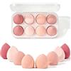 WENRENMK 8 Pezzi Spugnetta Fondotinta, Spugnetta Trucco, Spugna Fondotinta, Bagnato e Asciutto, Senza Lattice, Adatto per Fondotinta in Polvere, Crema BB, Liquido, Crema Solare e Altro Ancora