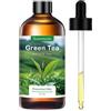 YUEONEWIN Olio di tè verde 100 ml, oli essenziali di tè verde puri per diffusore di aromi, olio profumato per aromaterapia per diffusore, massaggio della pelle, DIY, sapone, candele, regali per donne