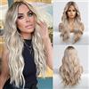 EMMOR Parrucca lunga EMMOR Lace-Front per donne, effetto capelli naturali, realizzata a mano/durevole/leggera.