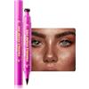 HQDA Penna a doppia punta per creare lentiggini, penna per trucco effetto lentiggini naturali e realistiche, strumento per creare finte lentiggini con timbro e punta fine (# F4 Deep Chocolate Brown)