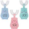 BODZWI Set di 3 Spazzolini a U per Bambini 2-6 Anni, Spazzolino in Silicone Morbido per Pulizia Orale, Denti Manuale (Blu, Rosa, Verde)