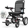 VOCIC V21 Sedia a rotelle elettrica pieghevole leggera per anziani, 18,2 kg | Sedia a rotelle elettrica pieghevole in alluminio, motore 500W, carrozzina da trasporto, adatta ai viaggi in aereo,Nero