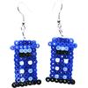 Generico Orecchini pendenti perline fuse Cabina Telefonica Blu - CL0222