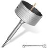 hsawbit Corona da trapano da 110 mm, SDS Plus, adattatore M22, 220 mm, con punta di | SDS Plus - Punta di centraggio da 220 mm, filettatura M22, 8 x 110 mm, per calcestruzzo, muratura