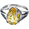 Holiday Gift Shops Anello adulto in argento sterling e ambra limone del Baltico, misura 12