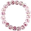 京都あさひ屋 Braccialetto elastico in vetro di fluorite rosa Ryukyu con pietre preziose e perline di preghiera buddista giapponesi Juzu regali