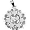 Giuseppe Di Rienzo Gioielli Di Rienzo Giuseppe Gioielli Ciondolo Presentosa dʼAbruzzo con Due Cuori | Argento 925‰ Rodiato P02CA