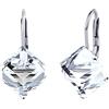SILVEGO Orecchini cubo bianco cristallo Swarovski® argento Sterling 925
