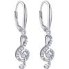 SILVEGO Orecchini da Donna in Argento 925 con Zirconia Cubica Chiave di Violino, JJJED1098