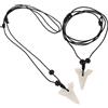 LIFKOME Collana Ciondolo Dente di Squalo in Resina Bianca Resistente dal Design Simulato, 2 Pezzi Unisex per Feste e Appuntamenti alla Moda