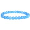 Vera Mentis Bracciale in calcite blu naturale - pietra naturale perle da 6 mm - gioiello energico lenitivo fatto a mano per donna e uomo