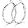 GoldChic Orecchini Cerchio Piccolo 30mm Argento in Acciaio Inox