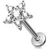 Jewseen Orecchino con retro piatto filettato internamente per helix, cartilagine, piercing per cartilagine, trago, in titanio