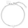 Purelei Tiny Heart - Bracciale da donna in argento chiaro, con cuore in filigrana, regolabile, 16-19 cm