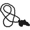 Warmhm Collana Africana in Legno Ciondolo Mappa Africa 85X5 CM Catena Perline Legno 88 CM Colore Nero Gioiello Tribale Uomo per Abbigliamento Casual e Etnico