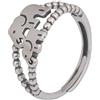 ForFox Anello aperto elefante in argento sterling 925 vintage per donna ragazza regolabile
