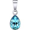 SILVEGO Ciondolo da Donna in Argento 925 con Swarovski Crystals Goccia di Colore Acquamarina 8 x 20mm