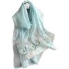 LumiSyne Sciarpa Di Seta Di Gelso Foulard Chiffon Donna Delicato Ricamo Di Rosa Tulle Trasparente Leggero Morbido Sciarpa Lunga Scialle Di Protezione Solare Stole Primavera Autunno