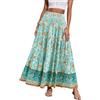 CFLONGE Maxi gonne estive per le donne 2025 moda boho gonna lunga alla moda floreale a vita alta una linea gonna da spiaggia abito da vacanza