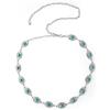 LumiSyne Cintura a Catena Per Donna Decorato Turchese Cintura Concho Cintura In Metallo Western Retrò Regolabile Catena Del Corpo Con Nappe Oro Argento Catena In Vita Per Vestito Pantalone Jeans
