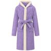 WYTbaby Accappatoio per bambine in pile con cappuccio, caldo e morbido, accappatoio unisex per bambini dai 4 ai 14 anni, Viola, 13-14 Years