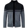YOUTHUP Cardigan da Uomo Foderato in Pile Colletto alla Coreana Maglione Lavorato a Maglia Cappotto Invernale in Maglieria Spessa