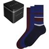 FALKE Happy Box Mix Multipack M So cotone tinta unita confezione di 3 paia, Calzini Uomo, Multicolore Burgundy Blue Mix 0020, 39-42
