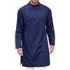 Generisch Kaftan da uomo musulmano, vestito musulmano con cerniera, abaya, abito islamico in tinta unita, camicia di lino, abito da monaco arabo, thobe, vestito musulmano semplice, abito giapponese, O blu., XXL