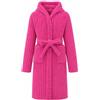WYTbaby Accappatoio per bambine in pile con cappuccio, caldo e morbido, accappatoio unisex per bambini dai 4 ai 14 anni, Rosso rosato, 4-6 Years