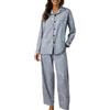 Uwdiohq In Cotone Taglie Forti per Abbigliamento da Casa Ampio Donna Vestiti Natale Famiglia 3 Persone Pigiama con Bottoni Aperto Davanti Estivo Lungo Leggero Set