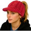 TOP-EX ChicPony - Berretto in lana merino con visiera, 3 aperture per trecce, foderato in pile, caldo, antivento, da donna