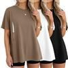 Xuniea 3 Maglie Allattamento maternità Oversize | Maglie Post Parto Cerniera Nascosta, T-shirt Manica Corta, Allattamento Facile, Abiti Quotidiani, Per Mamma Dopo Parto