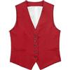 ERASFGAV Gilet da donna in lino britannico, gilet estivo da donna, scollo a V, senza maniche, leggero, blazer, tinta unita, gilet casual, Rosso, L