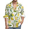 ZXLRYZKJ Camicia a maniche lunghe da uomo, motivo mimetico a righe tigrate, camicie casual da uomo con tasca