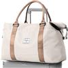SEAFEW Borsone da Viaggio,Bagaglio a Mano 45x36x20 Easyjet Borsa da Viaggio, Borsa da Cabina Easyjet Borsa Sportiva Borsone da Palestra da Weekend,A03-Beige marrone