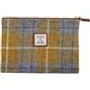 TAILORMAP Portamonete Harris Tweed fatto a mano per rossetti, vintage, con porta carte di credito e documenti d'identità, con cerniera YKK, per donne e uomini, Giallo, Large
