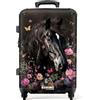 NoBoringSuitcases.com NoBoringSuitcases© Valigia Bambini, Grande, Trolley Bambina | 72 L - Per, Con TSA, 23 kg (67 cm) (Testa di cavallo, Fiori