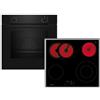 Neff Set BX16B composto da forno da incasso B1DCA0AK0 con CircoTherm, 60 x 60 cm, nero, N 30 e T16SBN1L0, piano cottura elettrico autosufficiente, 60 cm, nero, con telaio sospeso, N 50