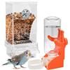 WIYETY Mangiatoia Automatica Trasparente per Uccelli: Mangiatoia per Pappagalli, Distributore Automatico di Acqua, Accessorio per Gabbia, per Pappagalli, Pappagallini, Canarini, Calopsiti, Fringuelli